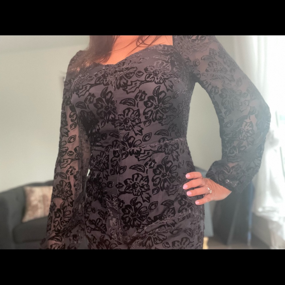 Lush Black lace romper